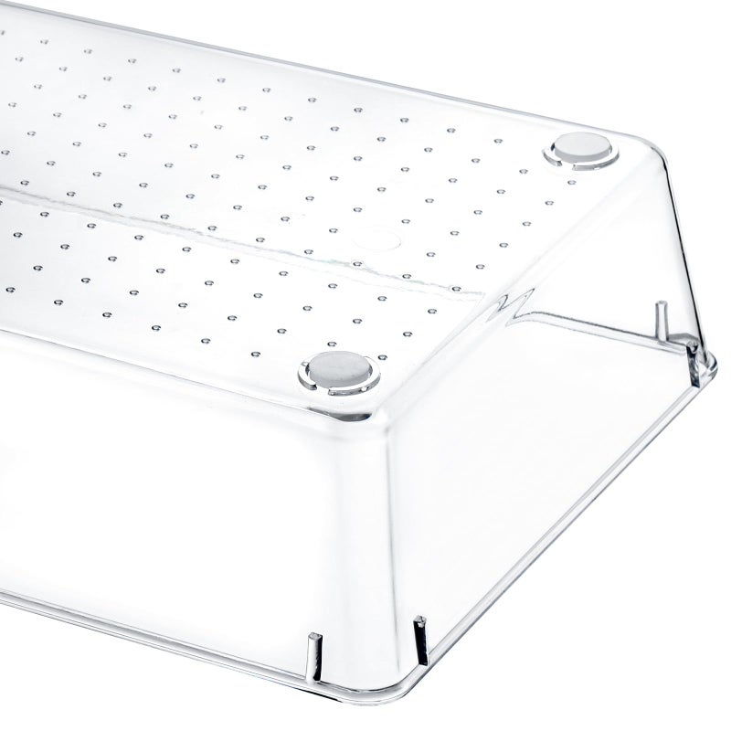 Kingrol 6 Pack 12 x 6 x 2 Inch Clear Drawer Organizer Trays, Desk Drawer Divider Storage Bins, Storage Box Set for Utensils Junks Vanities Makeups Jewelry Office Craft Supplies - Image 4